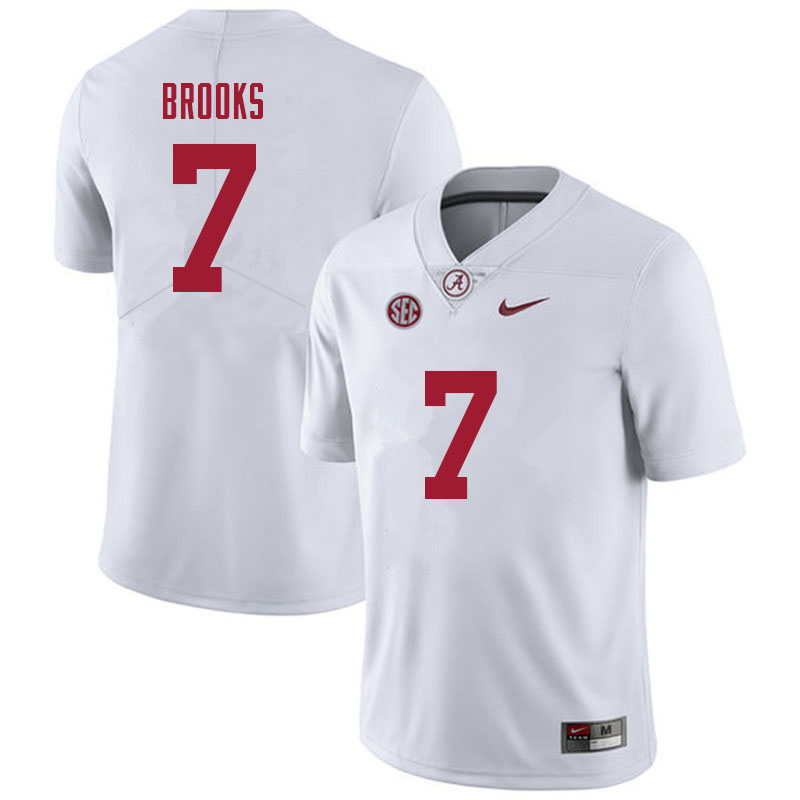 Alabama Crimson Tide Men's Ja'Corey Brooks #7 White NCAA Nike Authentic Stitched 2021 College Football Jersey XP16P24FZ